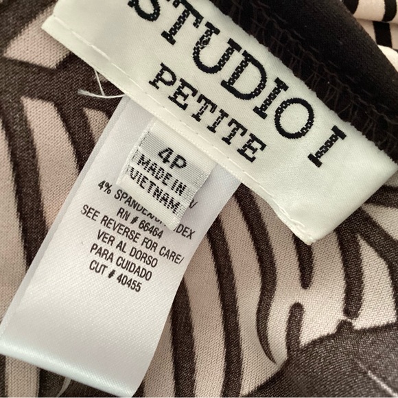 Studio I Petite Size 4 polyester print slip-on dress NWT - Picture 5 of 8